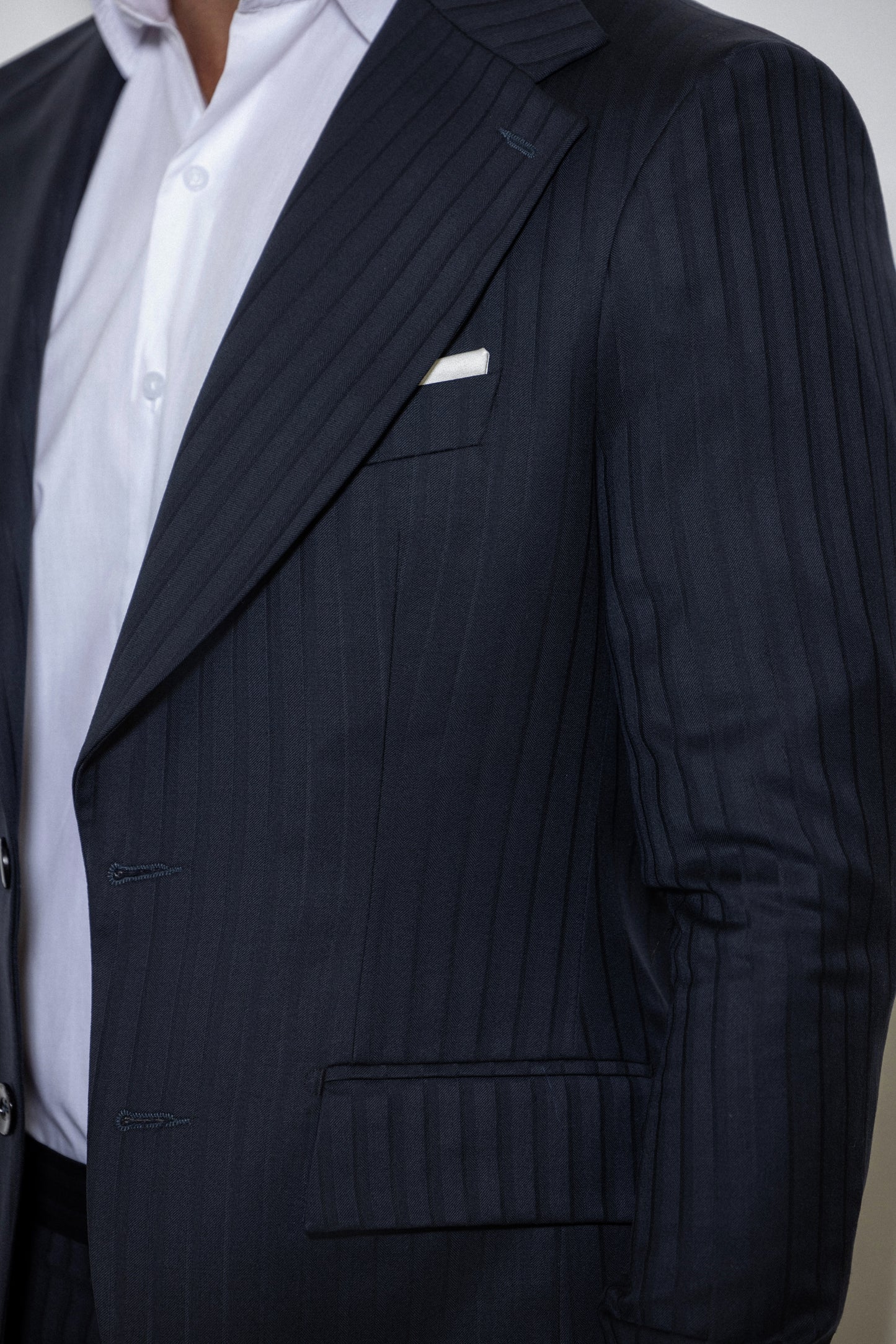 Slim-fit Navy pinstriped suit