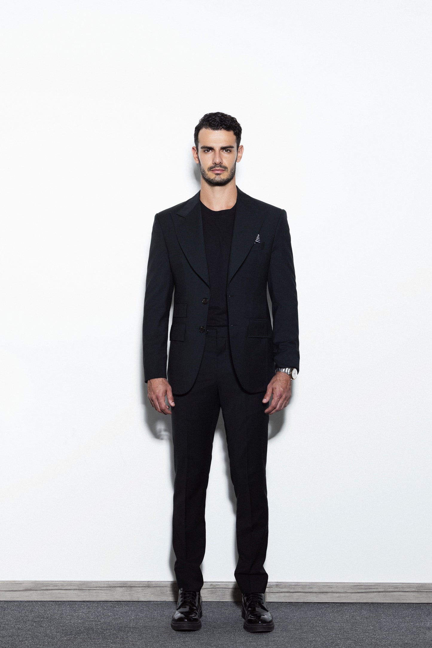 Slim-fit Black single breasted suit