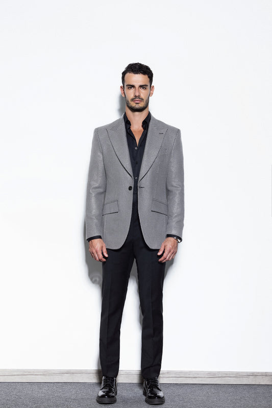 Slim-Fit Jacquard Blazer